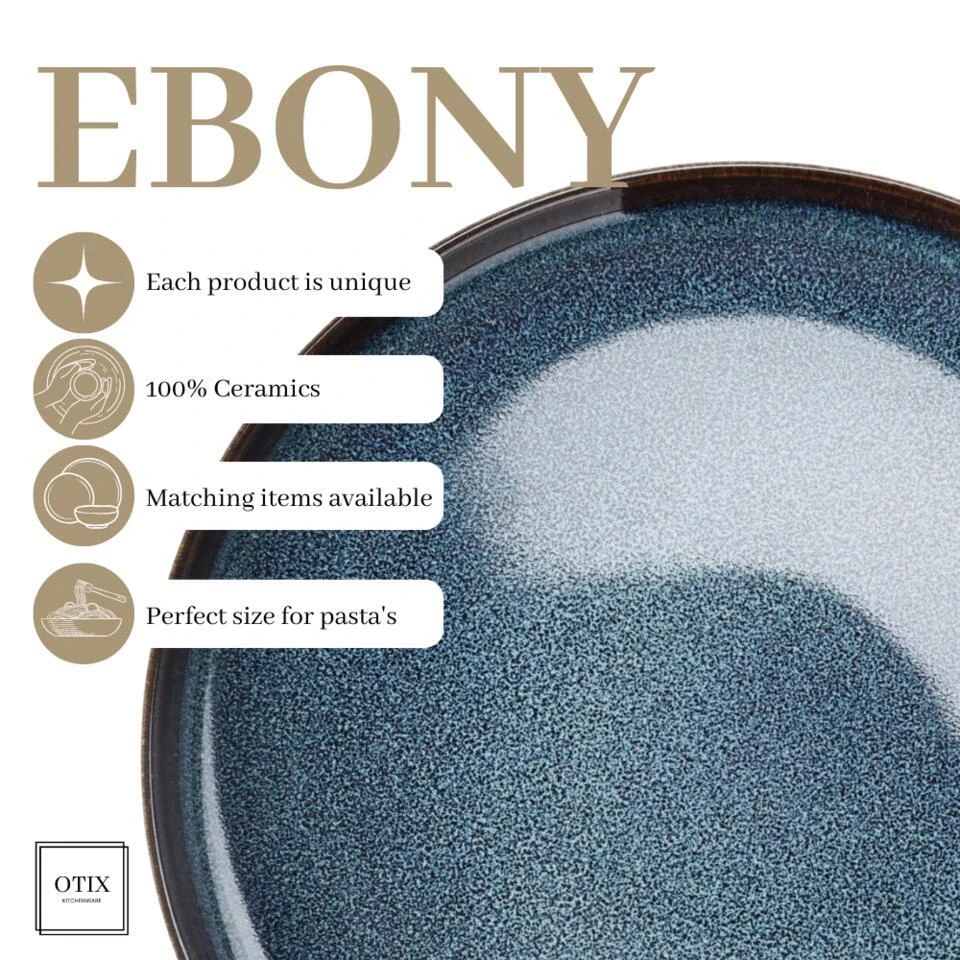 OTIX Serviesset 12 Delig Ebony - Blauw 7 OTIX Serviesset 12 Delig Ebony - Blauw - Afbeelding 7