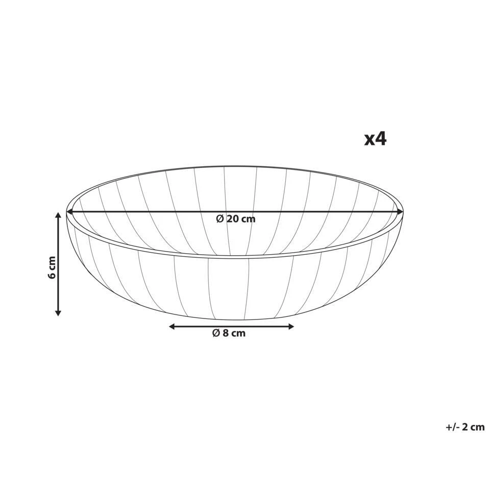 NETTLE - Diepe Borden Set Van 4 - Gebroken Wit - Steengoed 4 NETTLE - Diepe Borden Set Van 4 - Gebroken Wit - Steengoed - Afbeelding 4