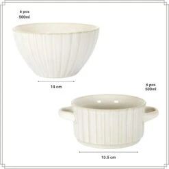 OTIX Soepkommen Set Van 12 Stuks Soeptassen Kommen Wit Keramiek SOLIS -Luxe Servieswinkel 544b666d9f3f43fb842eba35d2917669