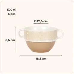 OTIX Soepkommen Met Oor Set Van 6 Stuks Soeptassen 500 Ml Diverse Kleuren -Luxe Servieswinkel 566f36ee584f4481b1fae5f3d1c7cd89