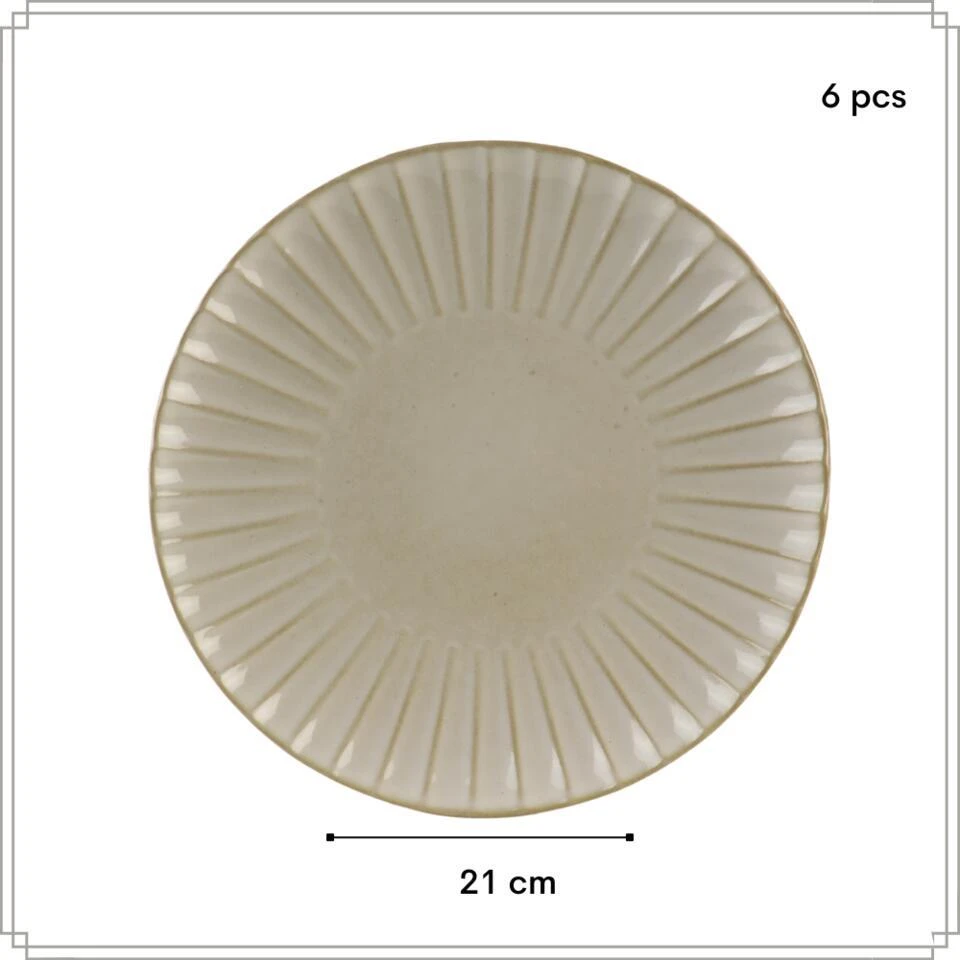 OTIX Ontbijtbordenset 6 Persoons Desertbord 21cm Wit Keramiek SOLIS 4 OTIX Ontbijtbordenset 6 Persoons Desertbord 21cm Wit Keramiek SOLIS - Afbeelding 4