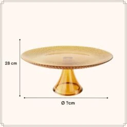 OTIX Taartplateau Met Voet 28cm Amber Kleur Glas -Luxe Servieswinkel 5e9b17ca162e44b49ec0dda2a51a11db