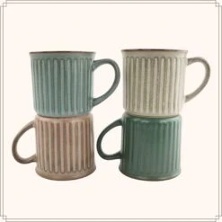 OTIX Koffiekopjes Met Oor Koffietassen Set Van 8 Aardewerk 250 Ml MOSS -Luxe Servieswinkel 5fe90f114922492594bd9c8d2ac30834