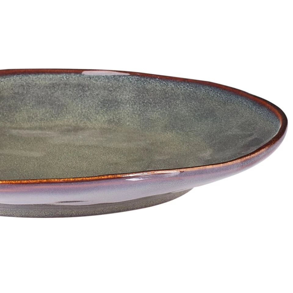 THYME - Dinerborden Set Van 4 - Donkergroen - Steengoed 6 THYME - Dinerborden Set Van 4 - Donkergroen - Steengoed - Afbeelding 6