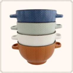 OTIX Soepkommen Met Oor Set Van 4 Verschillende Kleuren Soeptassen Aardewerk -Luxe Servieswinkel 60fae0e112794fe6bd3424b26e587be4
