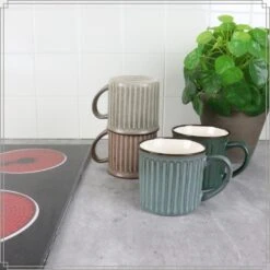 OTIX Koffiekopjes Met Oor Koffietassen Set Van 8 Aardewerk 250 Ml MOSS -Luxe Servieswinkel 6363bf0339844db6bc40df26b6e7570d