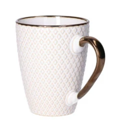 Secret De Gourmet Koffiemok Harlekijn - 1x - Keramiek - Wit/goud -Luxe Servieswinkel 6737fe8a54e640c58366c9041b926f1f