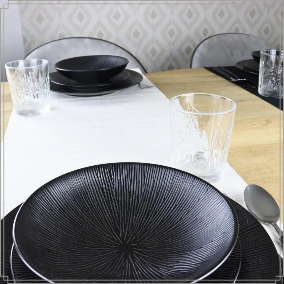 OTIX Dessert Ontbijt Bordenset 12 Persoons Zwart 21cm Keramiek POPPY 3 OTIX Dessert Ontbijt Bordenset 12 Persoons Zwart 21cm Keramiek POPPY - Afbeelding 3