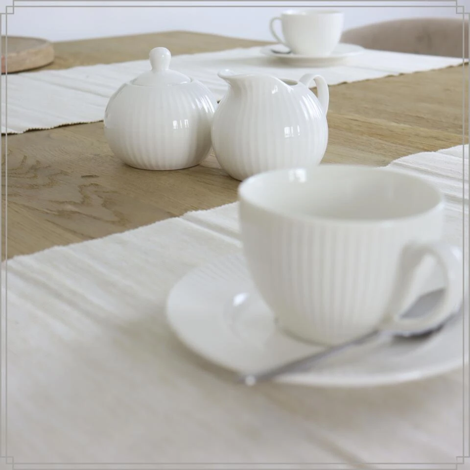 OTIX Melk En Suiker Set Melkkan Suikerpot Met Oor Wit Porselein LUNA 2 OTIX Melk En Suiker Set Melkkan Suikerpot Met Oor Wit Porselein LUNA - Afbeelding 2