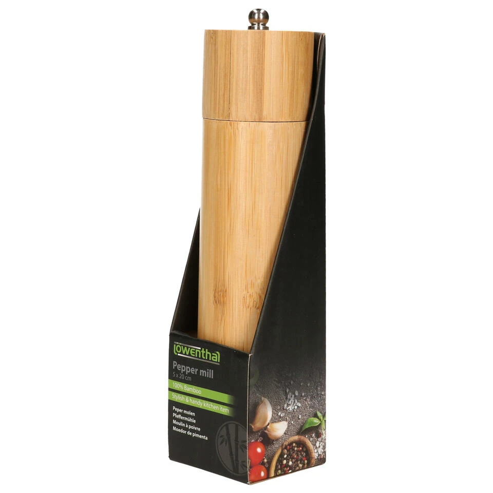 Lowenthal Pepermolen-zoutmolen - Bamboe - Beige - 20 Cm 2 Lowenthal Pepermolen-zoutmolen - Bamboe - Beige - 20 Cm - Afbeelding 2