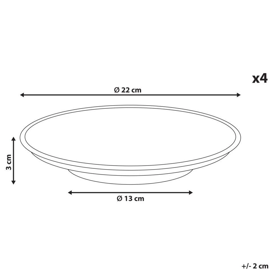 THYME - Bijzetborden Set Van 4 - Donkergroen - Steengoed 4 THYME - Bijzetborden Set Van 4 - Donkergroen - Steengoed - Afbeelding 4