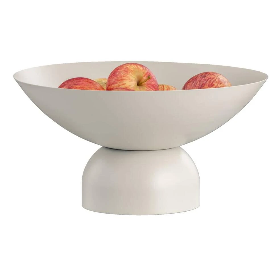 Decoratieschaal Op Voet - Beige - Metaal - 16xØ32 Cm 2 Decoratieschaal Op Voet - Beige - Metaal - 16xØ32 Cm - Afbeelding 2