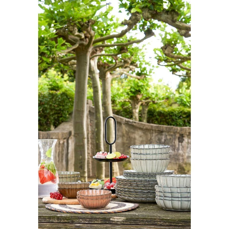 Mica Decorations Corfu Schaal - H5 X Ø18,5 Cm - Keramiek - Grijs 2 Mica Decorations Corfu Schaal - H5 X Ø18,5 Cm - Keramiek - Grijs - Afbeelding 2