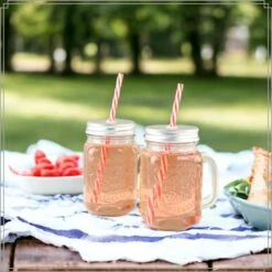 OTIX Mason Jar Drinkbeker Met Rietje Set Van 4 Zilvere Dop 450 Ml 11 OTIX Mason Jar Drinkbeker Met Rietje Set Van 4 Zilvere Dop 450 Ml -Luxe Servieswinkel 74d2fe8c38794b64ac27637bef83d9a0
