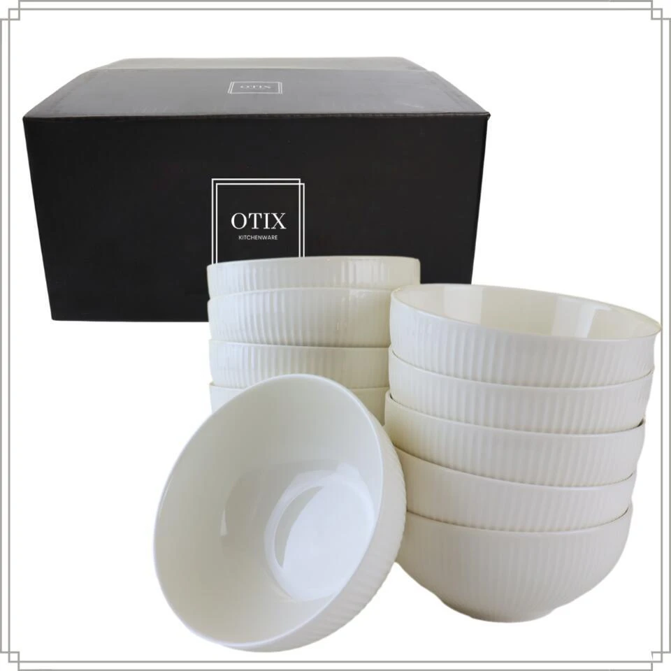 OTIX Soepkommen Zonder Oor Set Van 12 Schaaltjes 600ml Wit Porselein 8 OTIX Soepkommen Zonder Oor Set Van 12 Schaaltjes 600ml Wit Porselein - Afbeelding 8