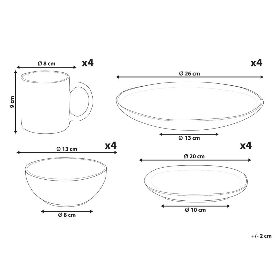 TURMERIC - Serviesset 16 Delig - Goudbruin - Steengoed 4 TURMERIC - Serviesset 16 Delig - Goudbruin - Steengoed - Afbeelding 4