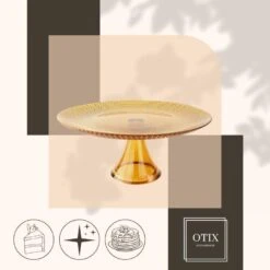 OTIX Taartplateau Met Voet 28cm Amber Kleur Glas -Luxe Servieswinkel 7d980449967944d2802d8ec4b4bd4b47