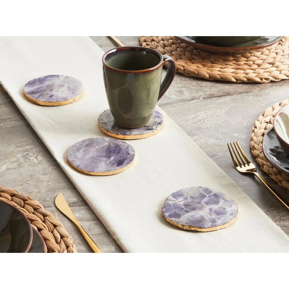 TRIKALA - Onderzetter - Violet - Agaatsteen 2 TRIKALA - Onderzetter - Violet - Agaatsteen - Afbeelding 2