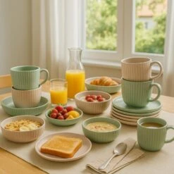 OTIX Serviesset 24 Stuks Aurora - Multikleur -Luxe Servieswinkel 877d23749bfc46bbaea3d5310e98df11