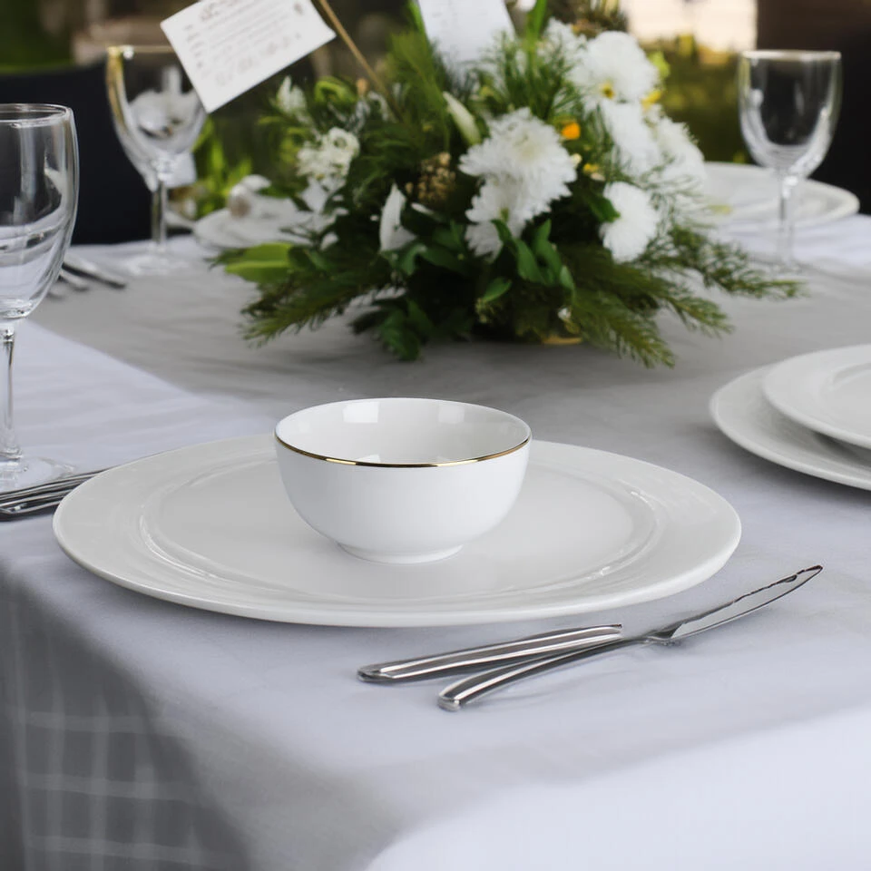 Excellent Houseware Kommetje/serveer Schaaltje - Wit/goud - D14 X 7 Cm - Porselein 3 Excellent Houseware Kommetje/serveer Schaaltje - Wit/goud - D14 X 7 Cm - Porselein - Afbeelding 3