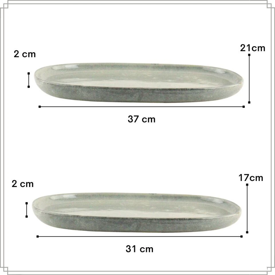 OTIX Serveerschaal Set Van 2 Tapas Schaal Serveerschotel Aardewerk 5 OTIX Serveerschaal Set Van 2 Tapas Schaal Serveerschotel Aardewerk - Afbeelding 5