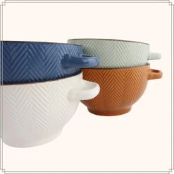 OTIX Soepkommen Met Oor Set Van 8 Verschillende Kleuren Aardewerk 680 Ml -Luxe Servieswinkel 8d35dbc4dd1c49e689a40511b0d767bd