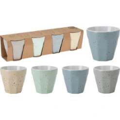 Excellent Houseware Koffiekop - 4x - Porselein - 90 Ml - Gekleurd -Luxe Servieswinkel 8db7aaa277874fe088566f0dcd4e56fc