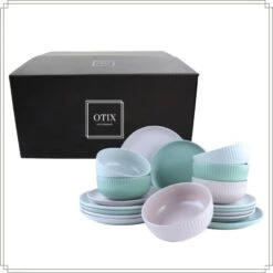 OTIX Serviesset 18 Stuks Aurora - Multikleur -Luxe Servieswinkel 8fc2ea3189034c818dd1d1d44ff6b0d5