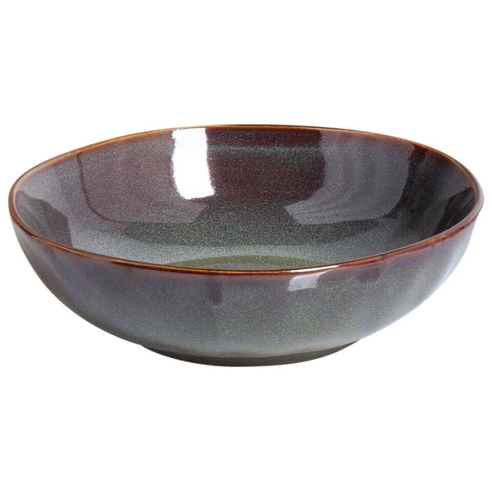 THYME - Diepe Borden Set Van 4 - Donkergroen - Steengoed 5 THYME - Diepe Borden Set Van 4 - Donkergroen - Steengoed - Afbeelding 5