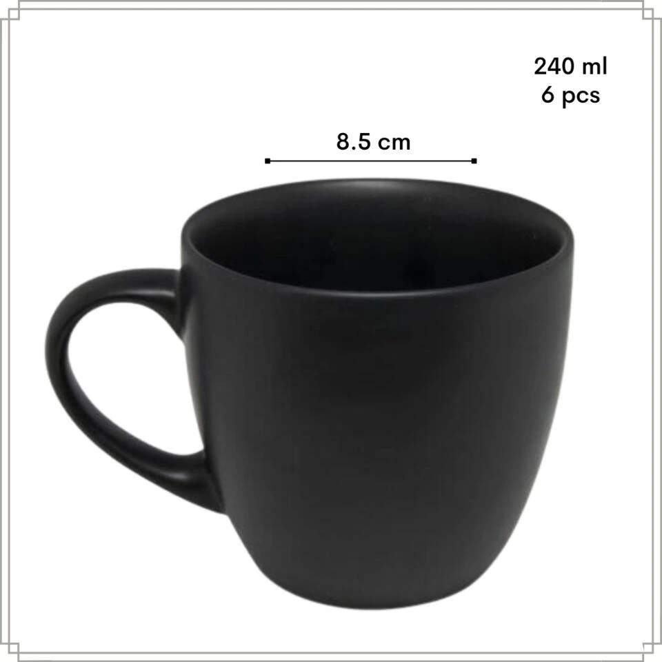 OTIX KoffieKopjes Set Van 6 - Zwart 3 OTIX KoffieKopjes Set Van 6 - Zwart - Afbeelding 3