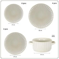 OTIX Serviesset 24 Delig Solis - Wit -Luxe Servieswinkel 97fb514867454811a8cd70d3f744bc5d