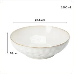 OTIX Saladeschaal Slakom Serveerschaal 2500ML Beige Keramiek -Luxe Servieswinkel 99b1a8619eca4434bb2193cbf2aaef8e