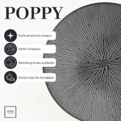 OTIX Dessert Ontbijt Bordenset 12 Persoons Zwart 21cm Keramiek POPPY 18 OTIX Dessert Ontbijt Bordenset 12 Persoons Zwart 21cm Keramiek POPPY -Luxe Servieswinkel 9cb4bed3977545e384c2a4ae4aa16e09