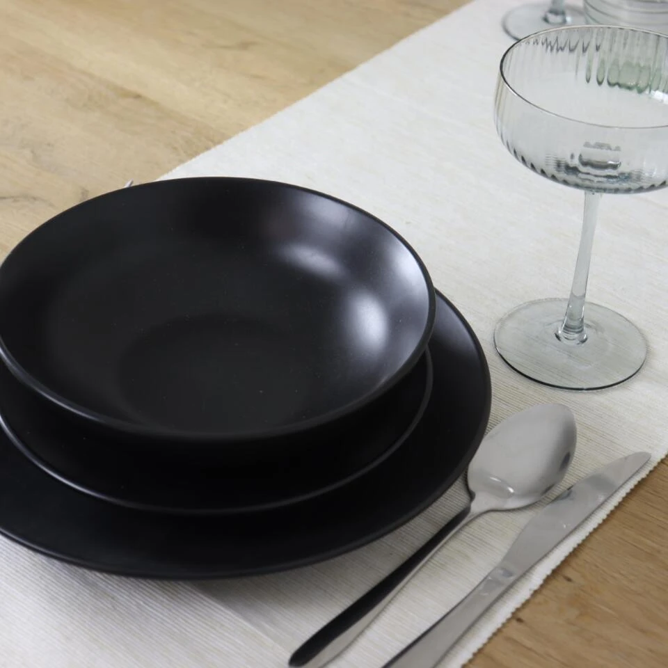 OTIX Ontbijtborden Bordenset Van 12 Stuks 21cm Zwart Aardewerk IVY 5 OTIX Ontbijtborden Bordenset Van 12 Stuks 21cm Zwart Aardewerk IVY - Afbeelding 5