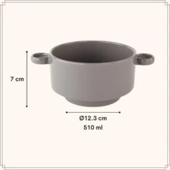 OTIX Soepkommen Met Oor 6 Stuks Grijs Soeptassen 510ml Aardewerk -Luxe Servieswinkel a1d606c4591c44e7bd299684bbc5924b