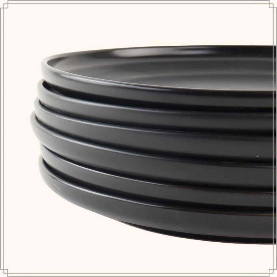 OTIX Dinerborden Bordenset 12 Persoons Zwart 27cm Keramiek WILLOW 6 OTIX Dinerborden Bordenset 12 Persoons Zwart 27cm Keramiek WILLOW - Afbeelding 6