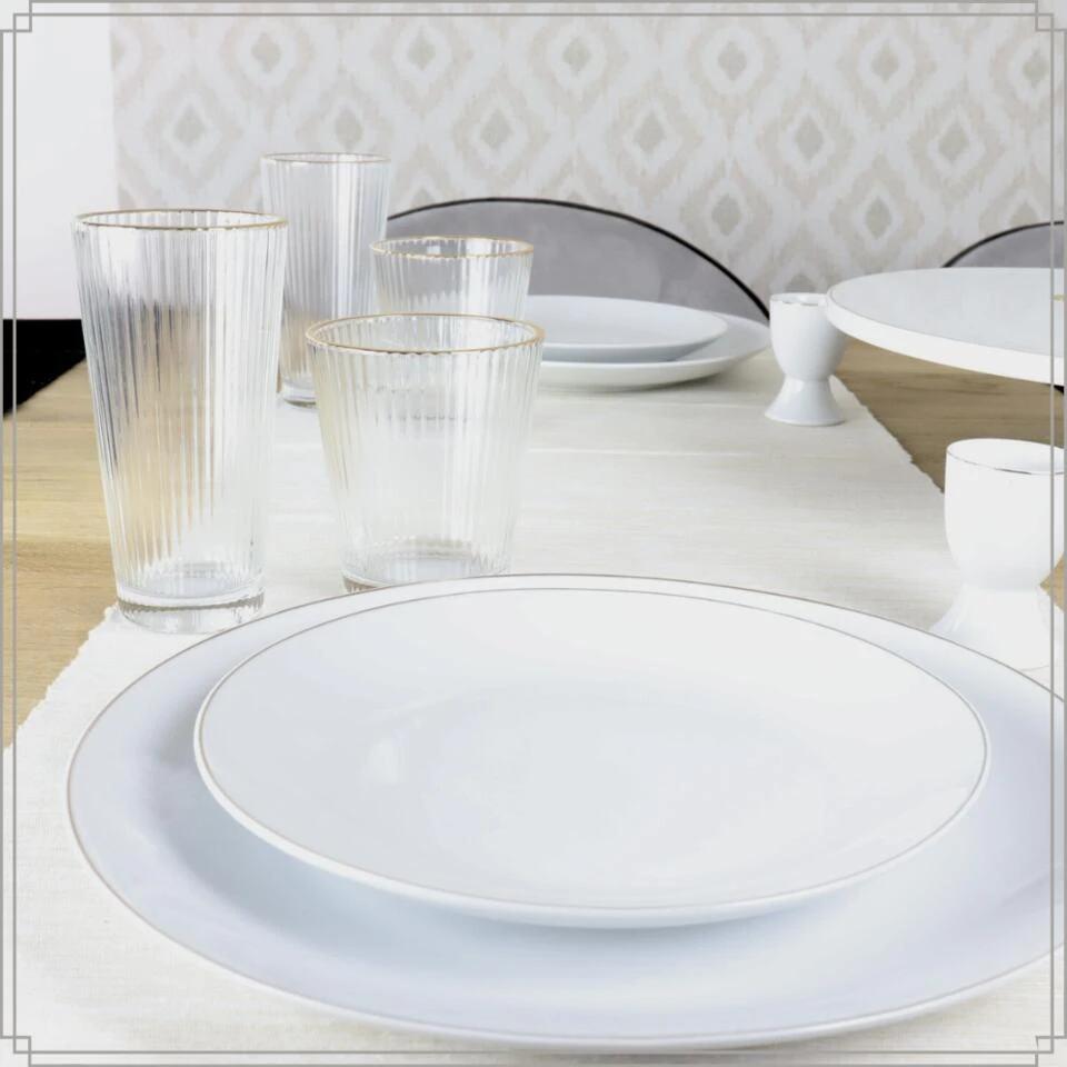 OTIX Ontbijtborden Dessert Gebaksbordjes Borden Set Van 6 Stuks 20cm Wit Met 3 OTIX Ontbijtborden Dessert Gebaksbordjes Borden Set Van 6 Stuks 20cm Wit Met - Afbeelding 3