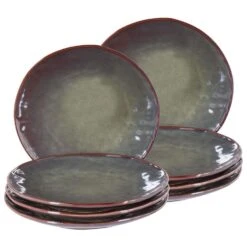 THYME - Dinerborden Set Van 8 - Donkergroen - Steengoed -Luxe Servieswinkel aa2315d47f674b568442aa056d104aaa