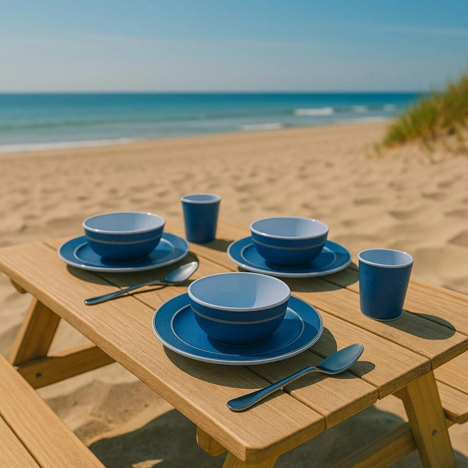 OTIX Serviessets 12 Delig Navara - Blauw 4 OTIX Serviessets 12 Delig Navara - Blauw - Afbeelding 4