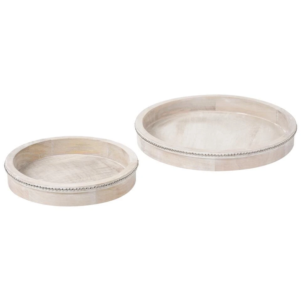 MANSOURA - Dienblad Set Van 2 - Lichtbruin - Mangohout 3 MANSOURA - Dienblad Set Van 2 - Lichtbruin - Mangohout - Afbeelding 3