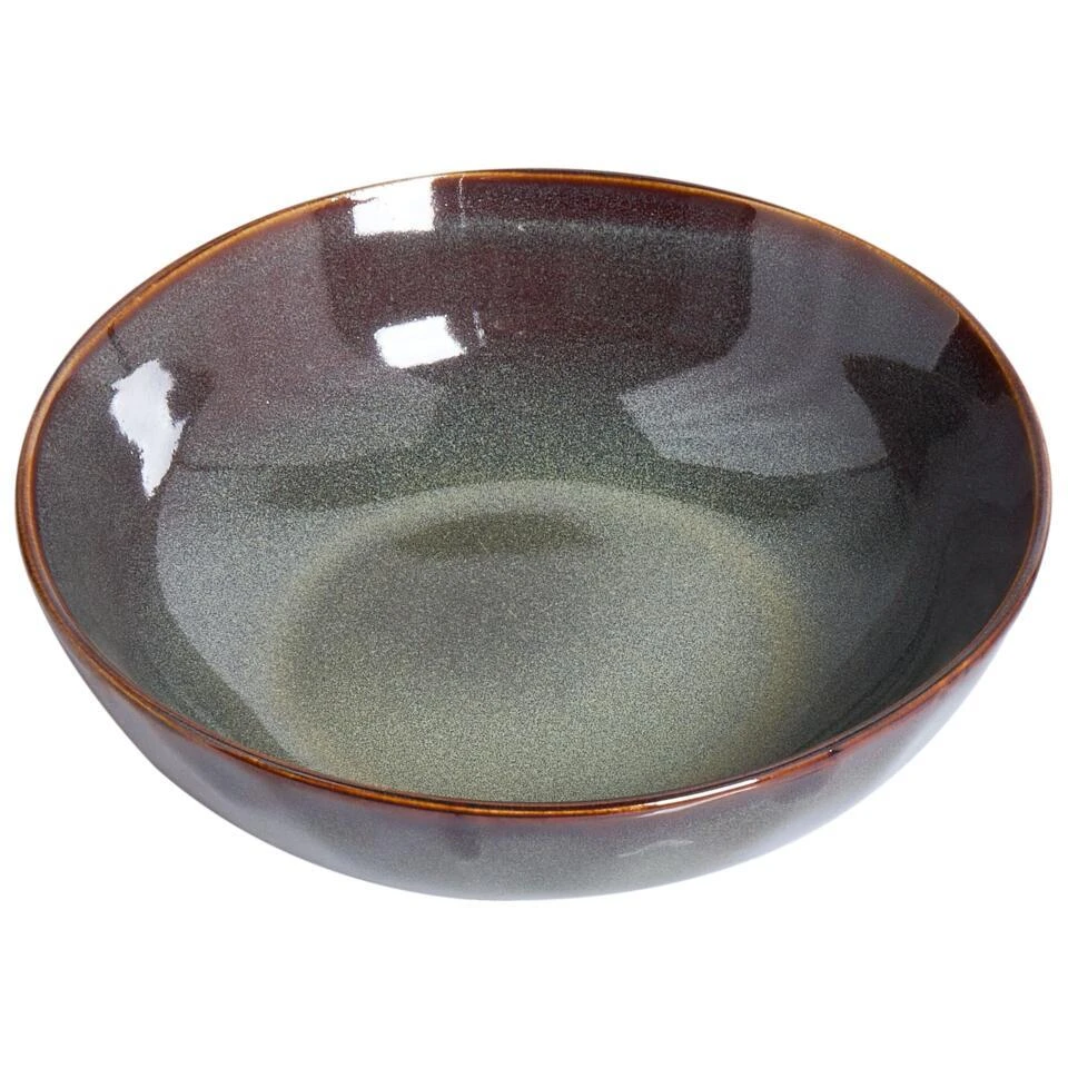 THYME - Diepe Borden Set Van 4 - Donkergroen - Steengoed 6 THYME - Diepe Borden Set Van 4 - Donkergroen - Steengoed - Afbeelding 6