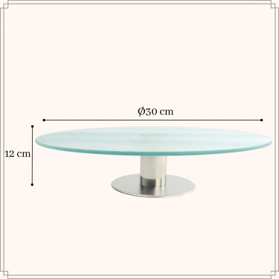 OTIX Taartplateau Luxe Glas Met Voet Draaibaar Taartschaal Taartbord Cake 3 OTIX Taartplateau Luxe Glas Met Voet Draaibaar Taartschaal Taartbord Cake - Afbeelding 3