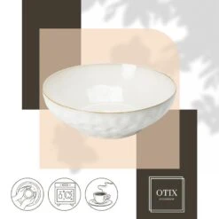 OTIX Saladeschaal Slakom Serveerschaal 2500ML Beige Keramiek -Luxe Servieswinkel b35382e083b843d099507ce2d0f734c7