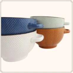 OTIX Soepkommen Met Oor Set Van 4 Verschillende Kleuren Soeptassen Aardewerk -Luxe Servieswinkel b3cb2c6257b14e79965d94dd89c6bd09