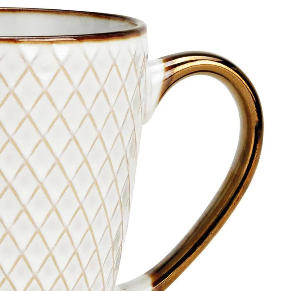 Secret De Gourmet Koffiemok Marbella - 1x - Keramiek - Wit/goud 2 Secret De Gourmet Koffiemok Marbella - 1x - Keramiek - Wit/goud - Afbeelding 2