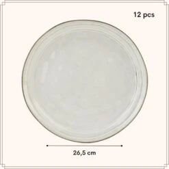OTIX Diner Bordenset 12 Persoons Beige 26,5cm Keramiek LILY -Luxe Servieswinkel ba4840518f6545a1bb4bc6e00be68443