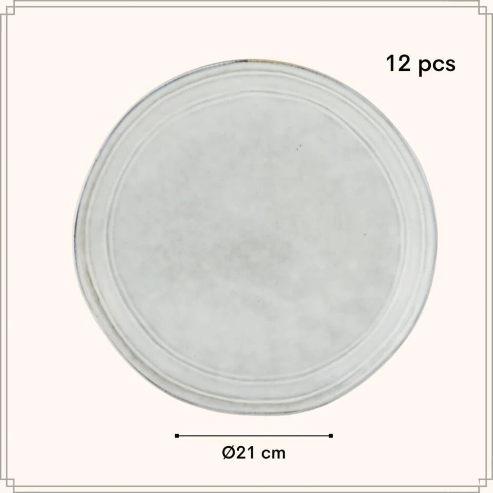 OTIX Dessert Ontbijt Bordenset 12 Persoons Blauw 21cm Keramiek BLUEBELL 6 OTIX Dessert Ontbijt Bordenset 12 Persoons Blauw 21cm Keramiek BLUEBELL - Afbeelding 6