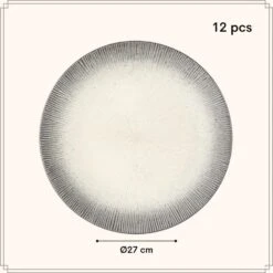 OTIX Diner Bordenset 12 Persoons Zwart Taupe 27cm Keramiek TULIP 15 OTIX Diner Bordenset 12 Persoons Zwart Taupe 27cm Keramiek TULIP -Luxe Servieswinkel bc09b36518f143af80c31fa0251c9a35