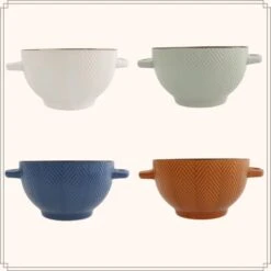 OTIX Soepkommen Met Oor Set Van 4 Verschillende Kleuren Soeptassen Aardewerk -Luxe Servieswinkel bc13350ecb194034bf2ebe1f43e818ea