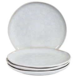 SESAME - Dinerborden Set Van 4 - Lichtgrijs - Steengoed -Luxe Servieswinkel be1b450d183f43c08c3ea00b5b334c54